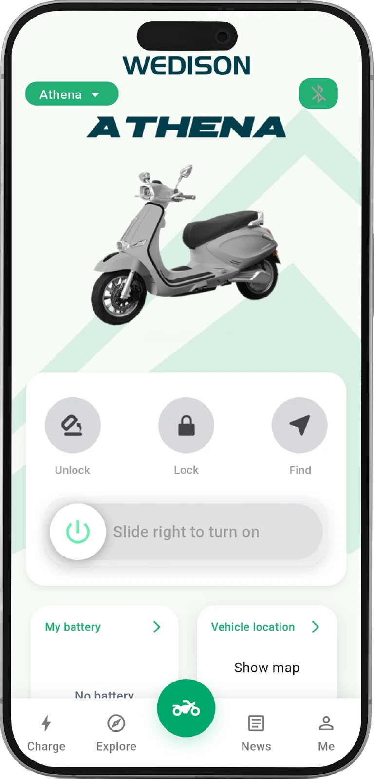 Contoh layar kendaraan dalam aplikasi Wedison